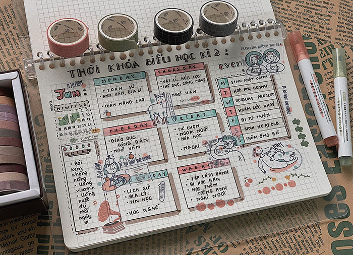 Hướng dẫn làm Bullet Journal siêu đơn giản cho học sinh - Sổ Klong