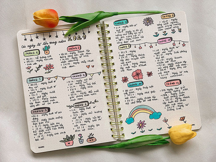 Hướng dẫn làm Bullet Journal siêu đơn giản cho học sinh - Sổ Klong